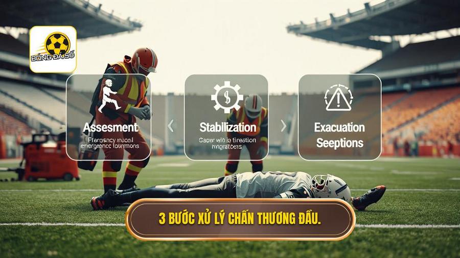 Quy trình 3 bước xử lý chấn thương vùng đầu trên sân
